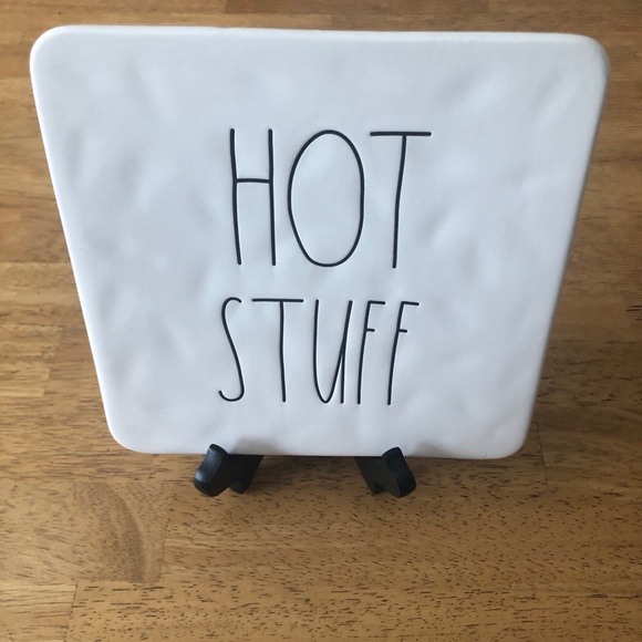 Rae Dunn Other - Rae Dunn “Hot Stuff” Square Plate and Holder